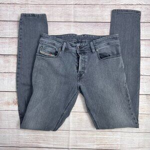 Mens Diesel Industry Denim Division Skinny Jeans Size 28 Gray Wash Stretch